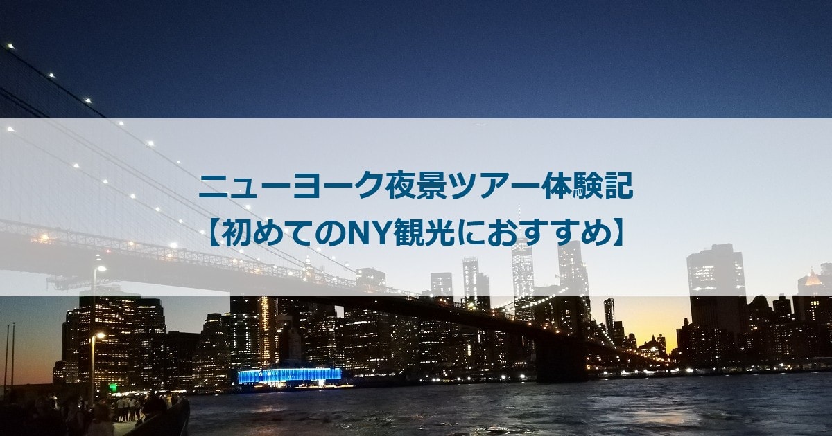 ニューヨーク夜景ツアー体験記 初めてのny観光におすすめ ありメモ